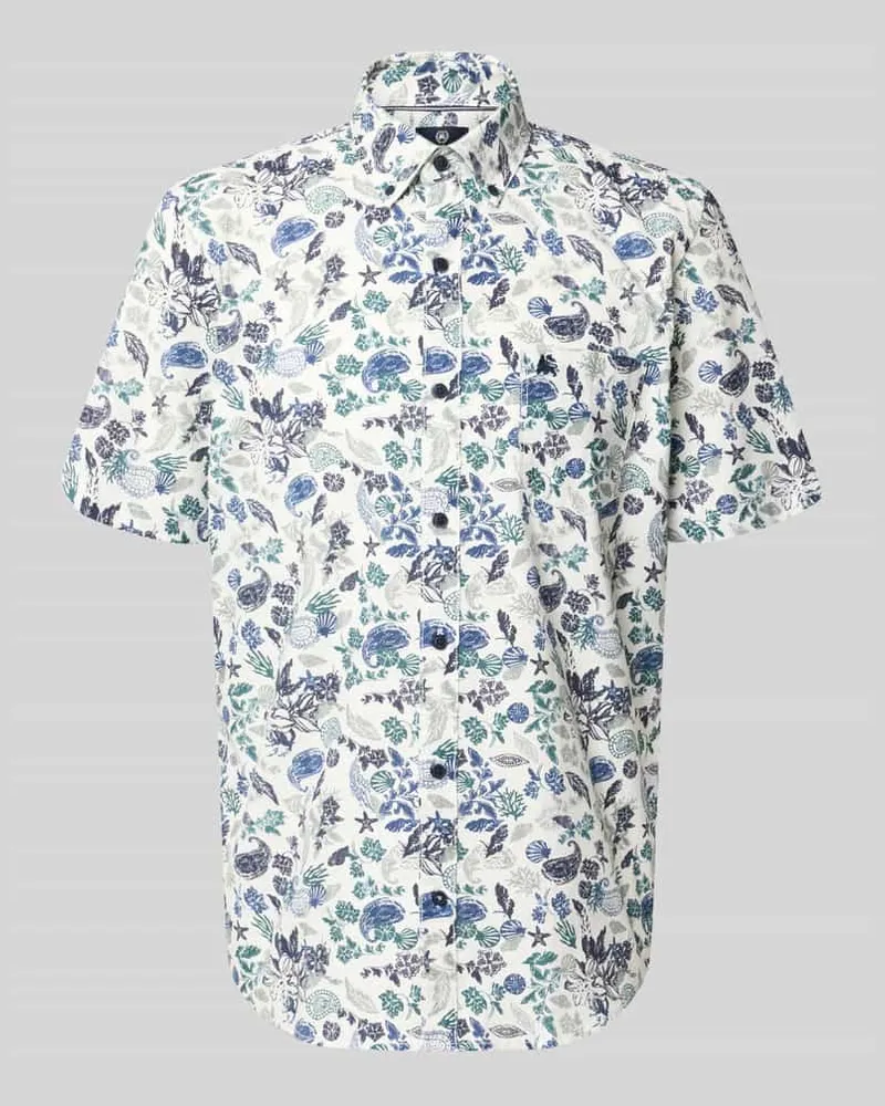 Lerros Modern Fit Freizeithemd mit Button-Down-Kragen Offwhite