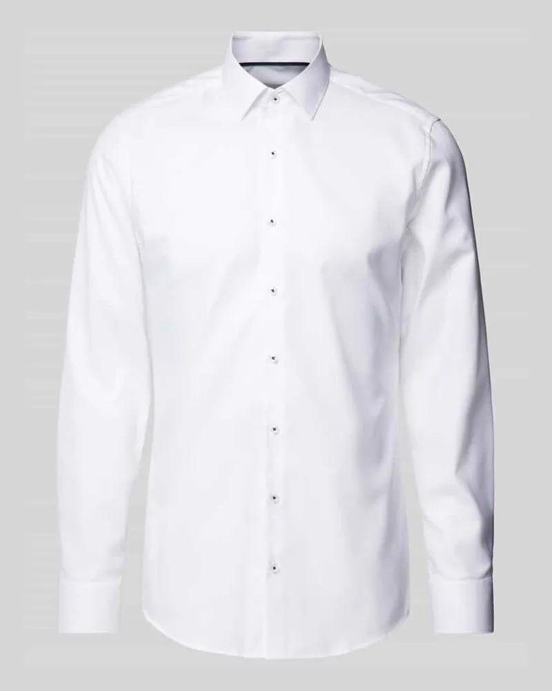 Eterna Slim Fit Businesshemd aus Uni Struktur 
