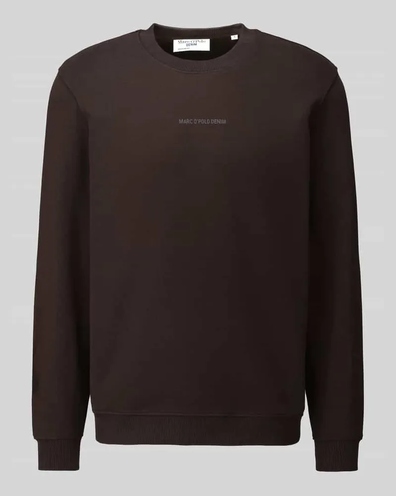 Marc O'Polo Regular Fit Sweatshirt aus reiner Baumwolle Schoko