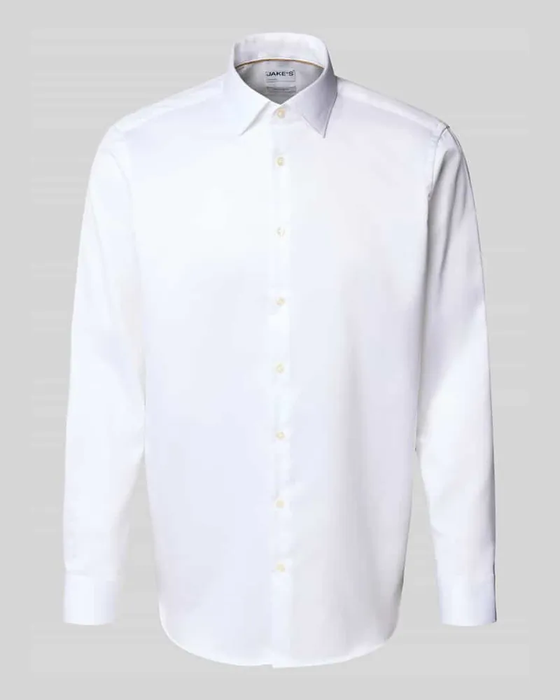 JAKE*S Regular Fit Business-Hemd mit Kentkragen Weiss