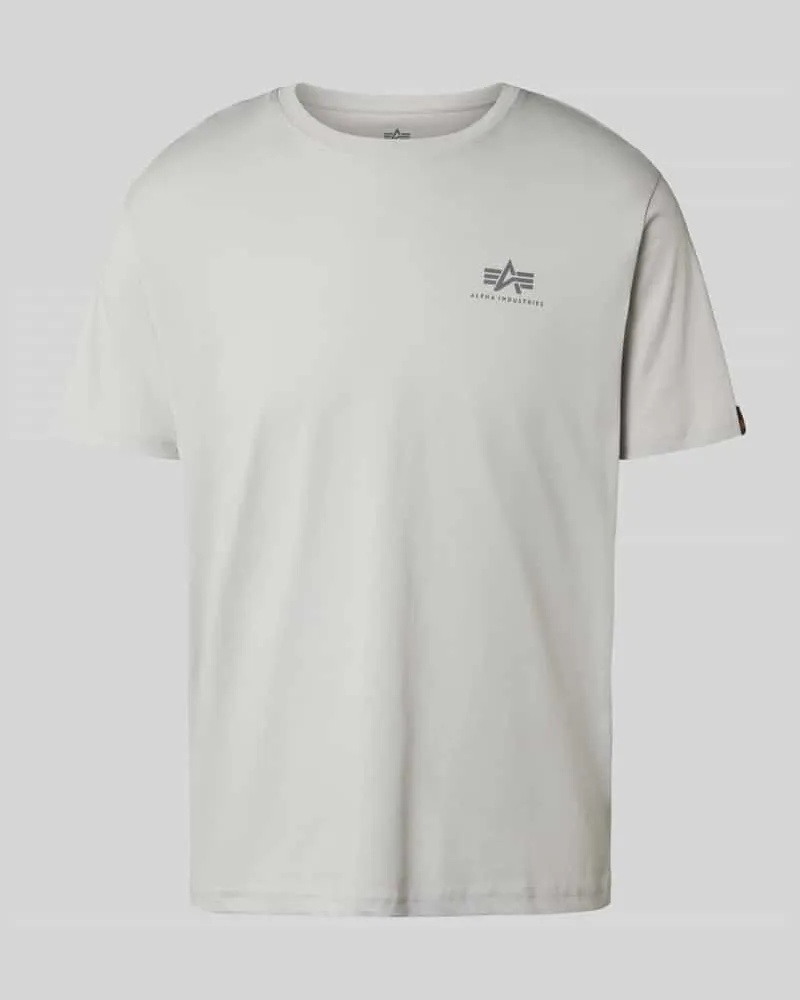 Alpha Industries T-Shirt mit Label-Print und Rundhalsausschnitt 