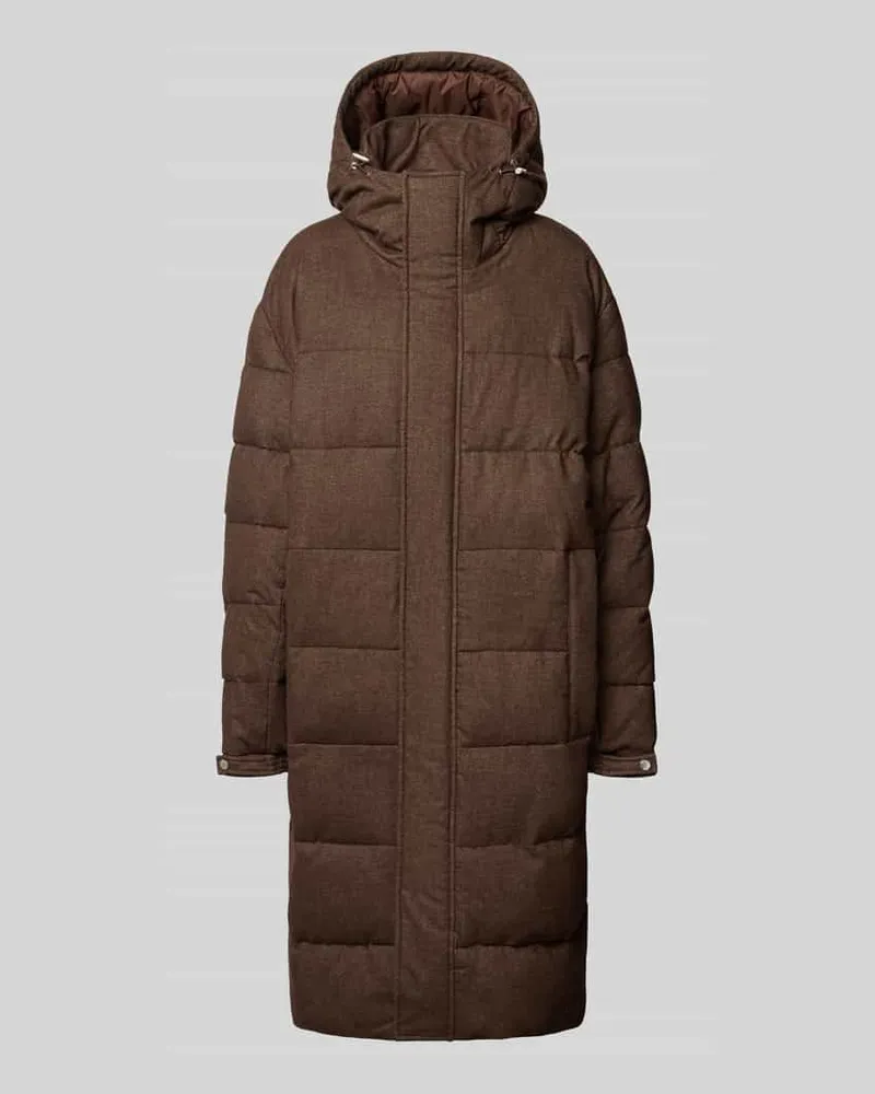 HUGO BOSS Funktionsmantel mit Kapuze Dunkelbraun