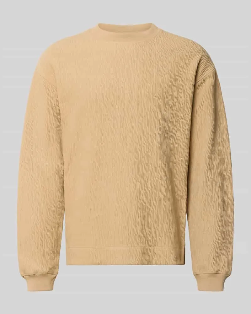 HUGO BOSS Regular Fit Sweatshirt aus Baumwoll-Mix Modell 'DENOLONG Beige