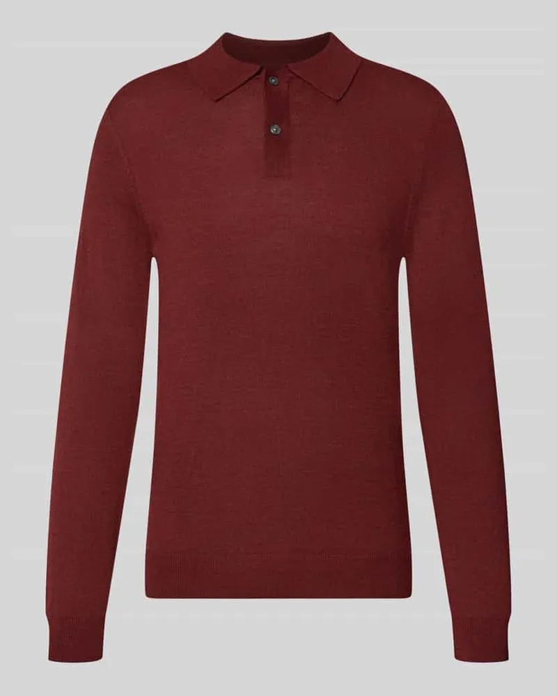 Christian Berg Regular Fit Poloshirt aus Woll-Mix Bordeaux