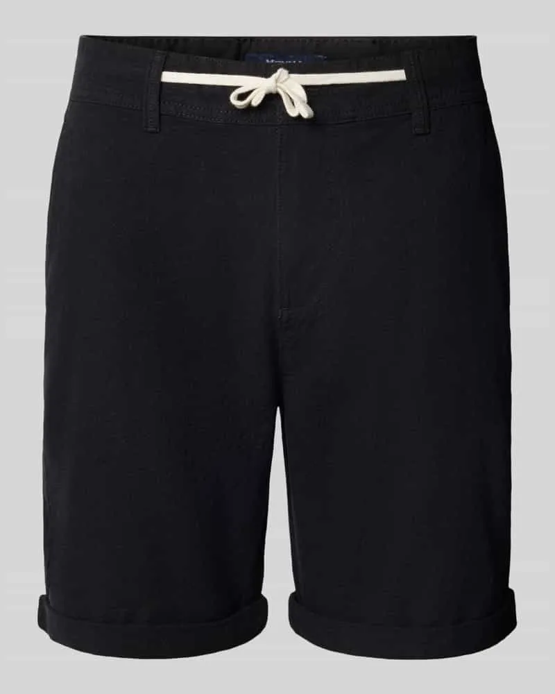 McNeal Regular Fit Leinenshorts mit Tunnelzug Black
