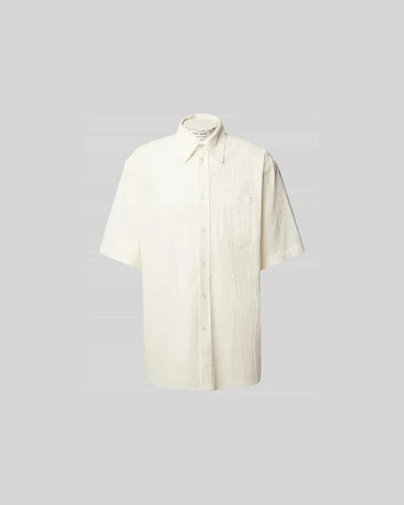 Wood Wood Relaxed Fit Freizeithemd mit Knopfleiste Weiss