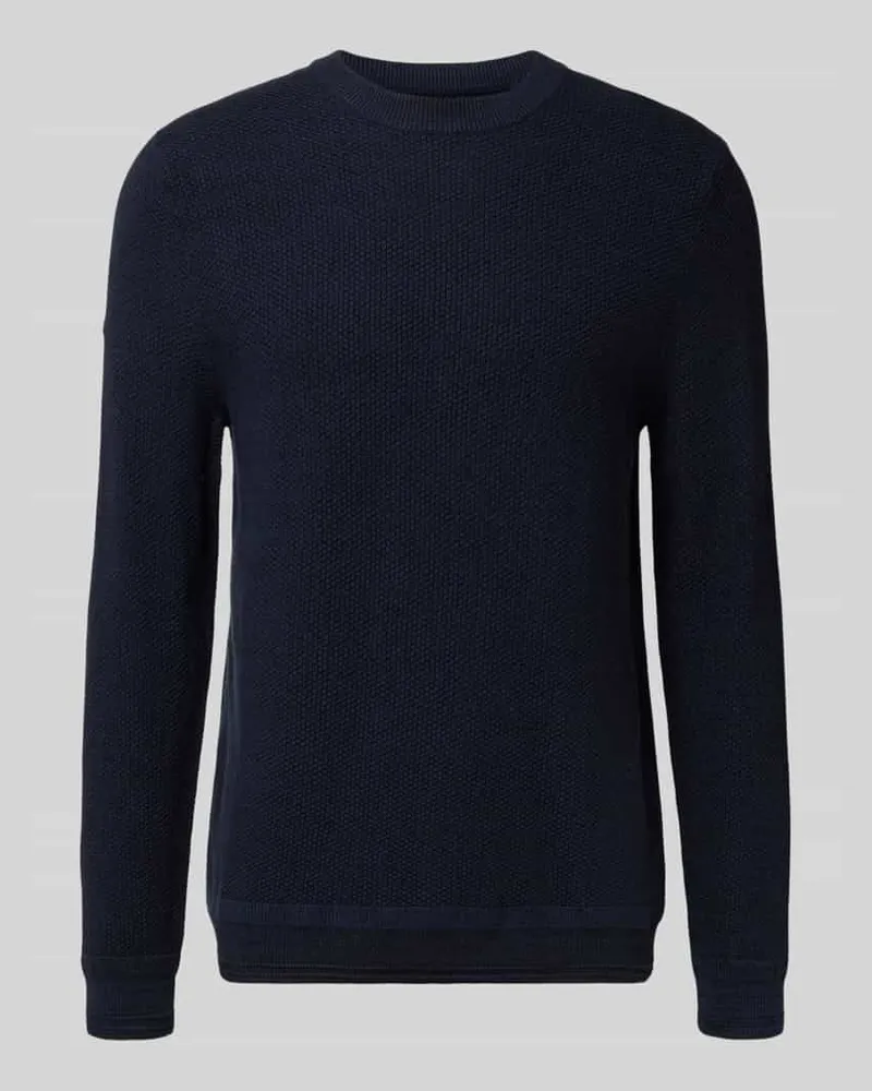 Superdry. Strickpullover mit gerippten Abschlüssen Dunkelblau