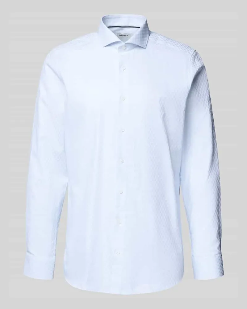 Olymp Regular Fit Businesshemd mit Haifischkragen Bleu