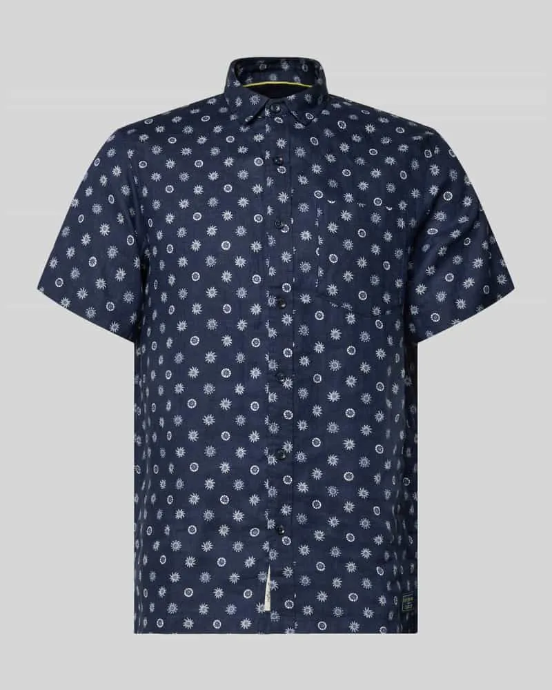 Scotch&Soda Regular Fit Leinenhemd mit Brusttasche Marine