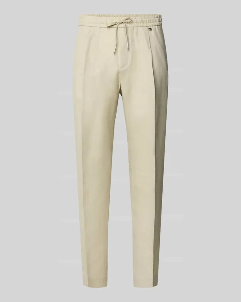 Antony Morato Regular Fit Hose aus Leinen-Viskose-Mix Modell 'NEIL Beige