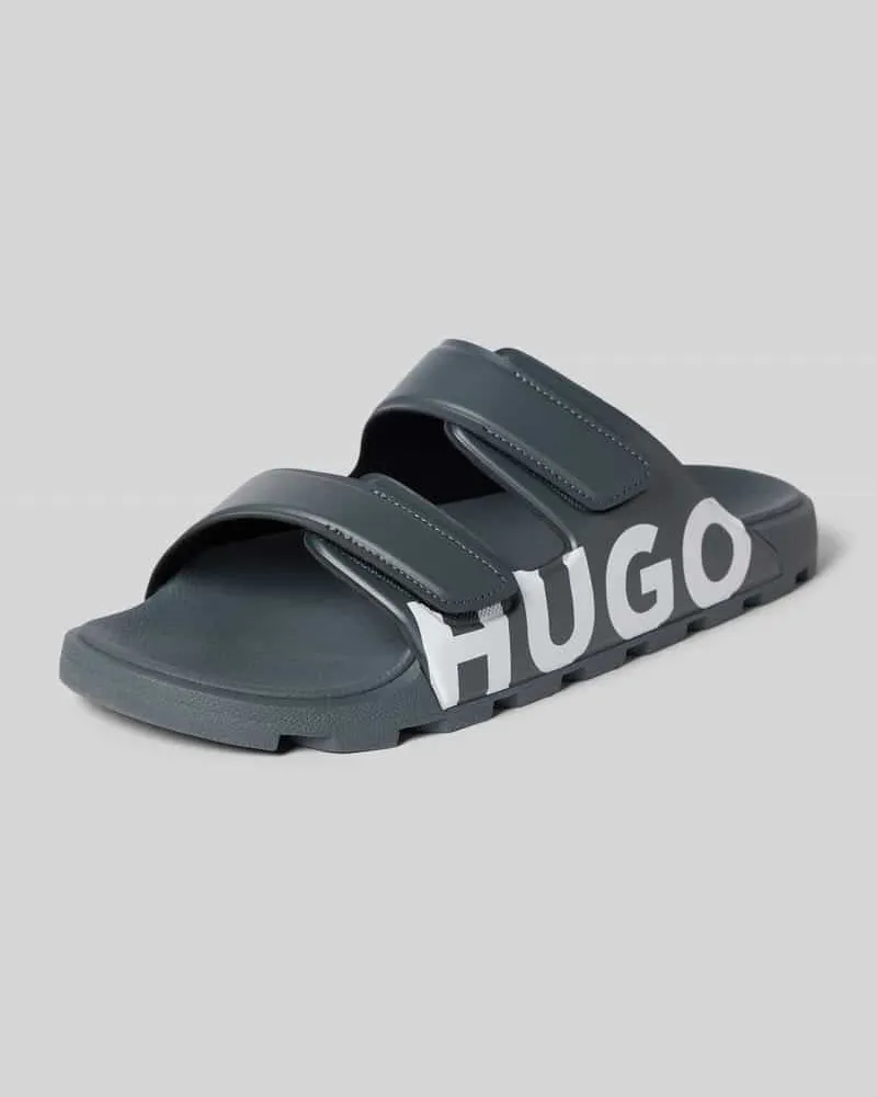 HUGO BOSS Sandale mit Logo Print Graphit