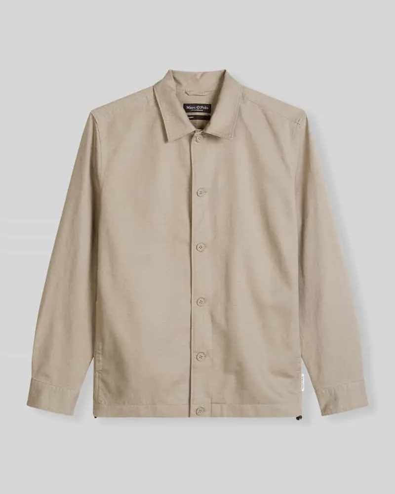 Marc O'Polo Regular Fit Overshirt mit seitlichen Eingrifftaschen Beige