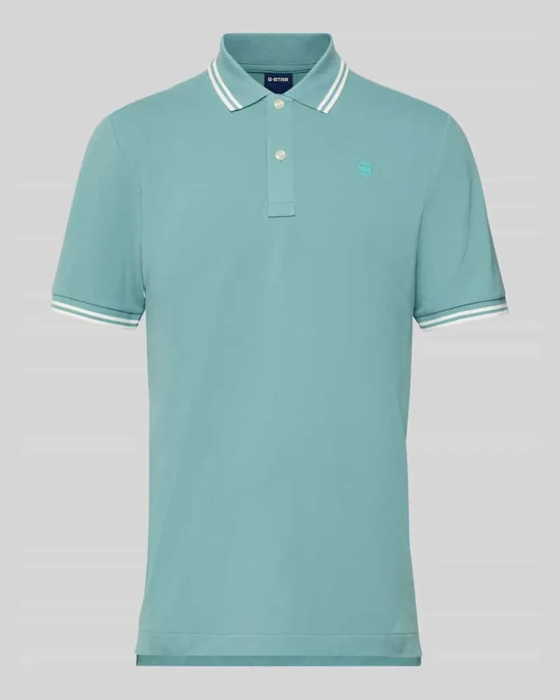 G-STAR RAW Slim Fit Poloshirt mit Logo-Stitching Modell 'Dunda Tuerkis