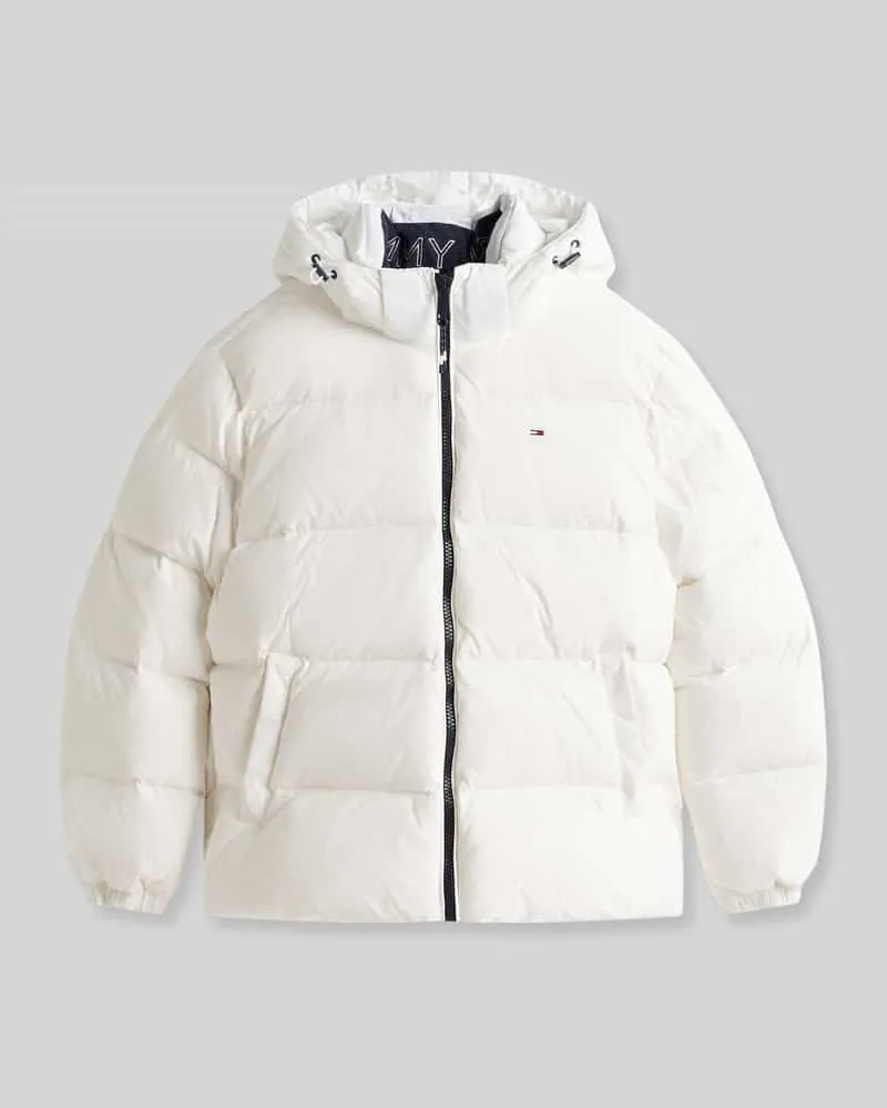 Tommy Hilfiger Relaxed Fit Daunenjacke mit Kapuze Offwhite