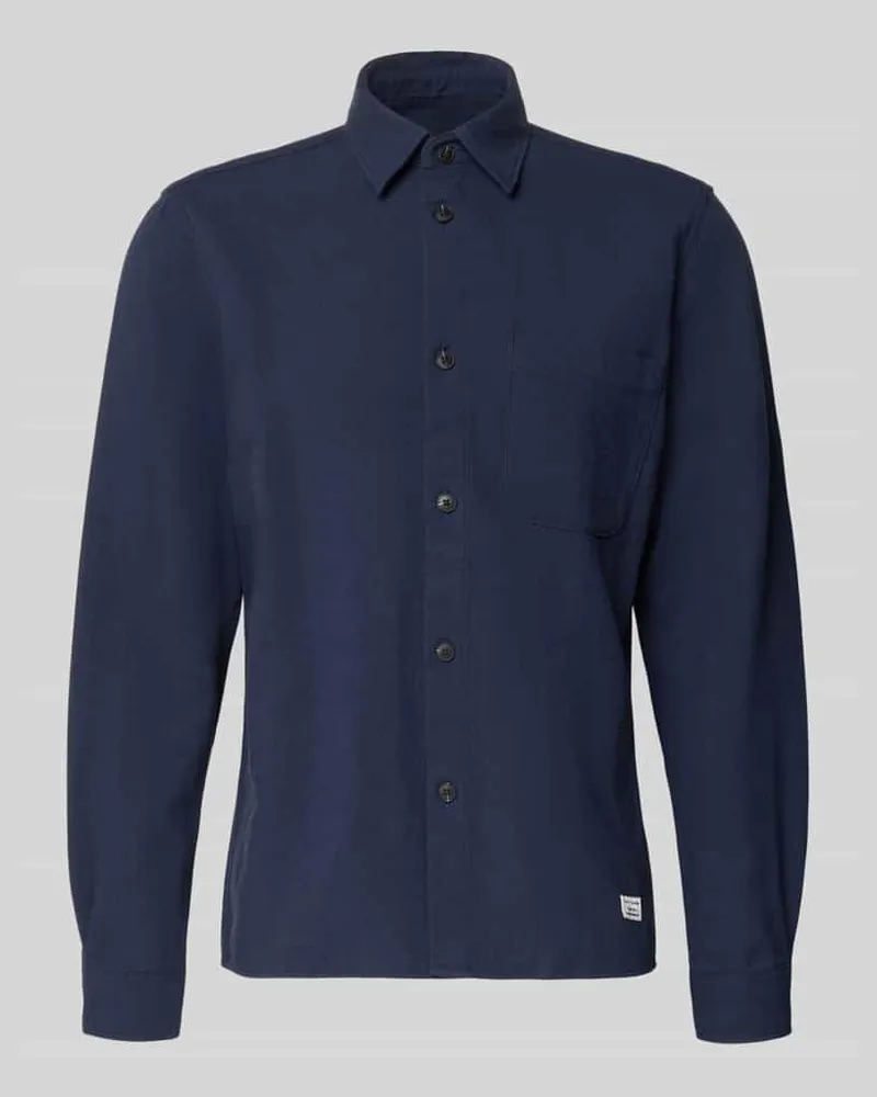 Marc O'Polo Regular Fit Freizeithemd aus reiner Baumwolle Marine