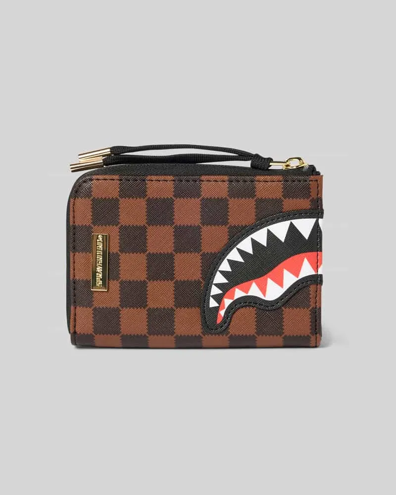 Sprayground Portemonnaie mit Label-Applikation Dunkelbraun