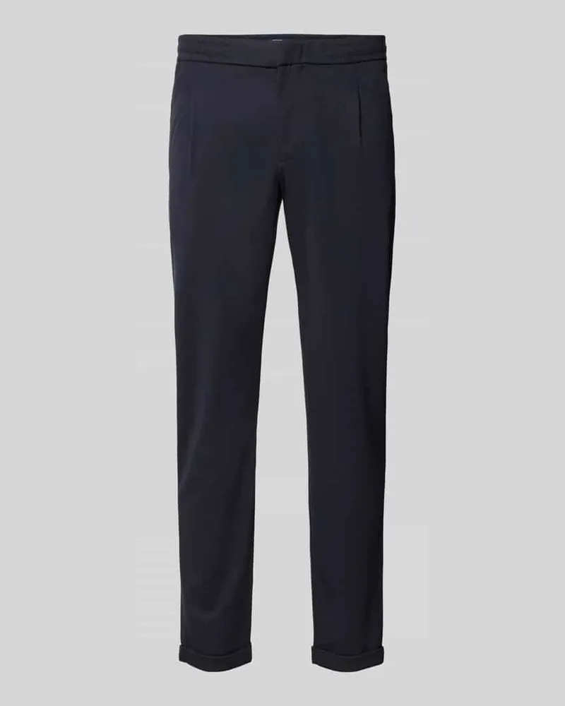 McNeal Tapered Fit Bundfaltenhose mit Strukturmuster Marine