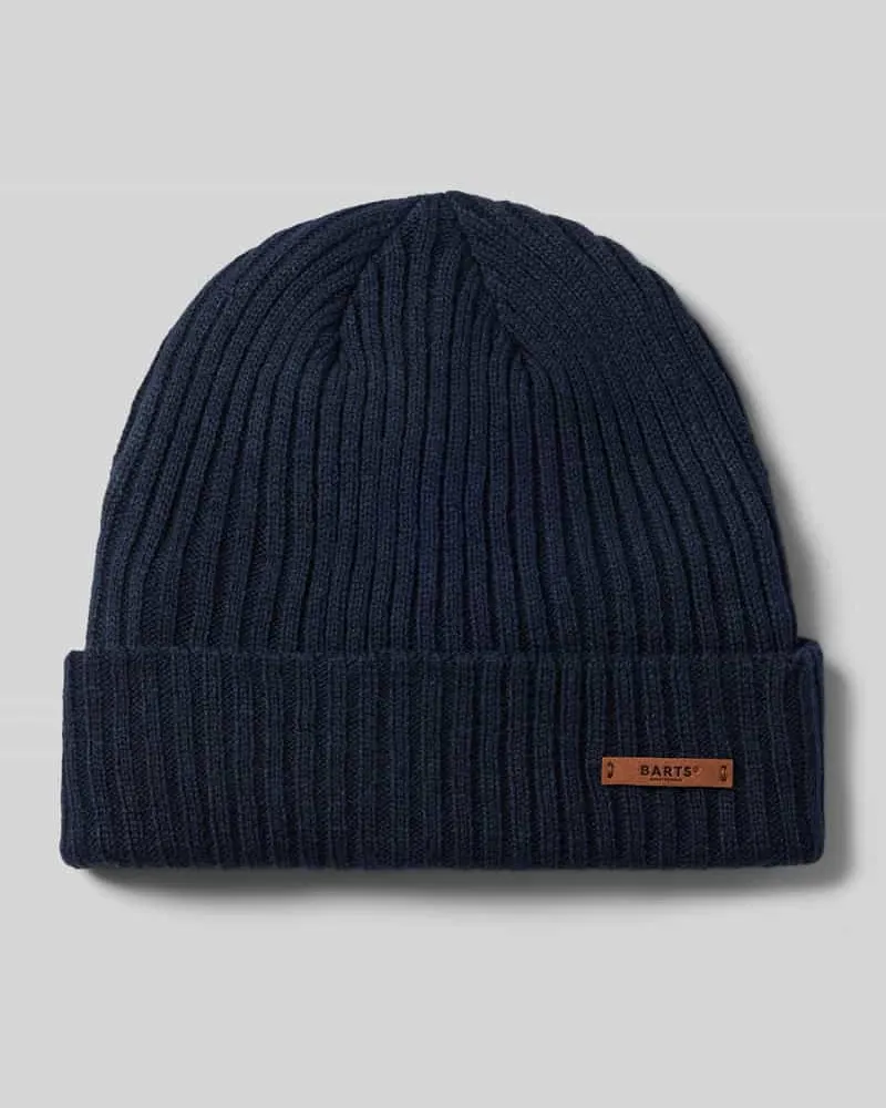 Barts Mütze mit Label-Patch Modell 'WILBERT TURNUP Marine