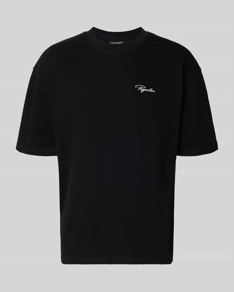 PEGADOR Oversized T-Shirt mit Logo-Stitching Modell 'Signar Black