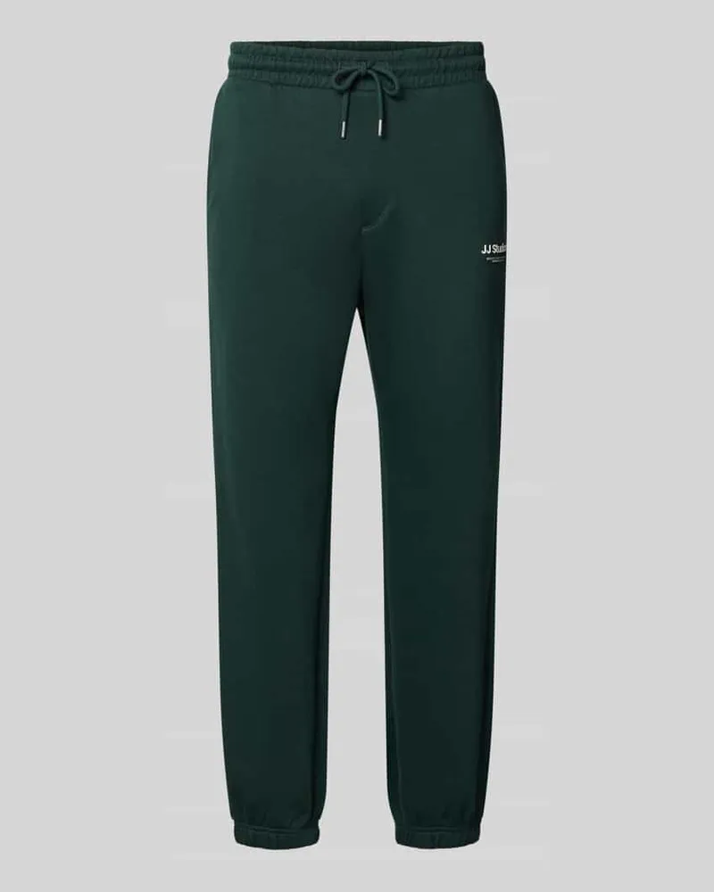 Jack & Jones Straight Fit Sweatpants aus Baumwoll-Mix Modell 'Kane Dunkelgruen