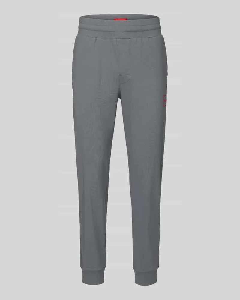 HUGO BOSS Regular Fit Sweathose aus Baumwoll-Mix Modell 'Laze Pants CW Mittelgrau