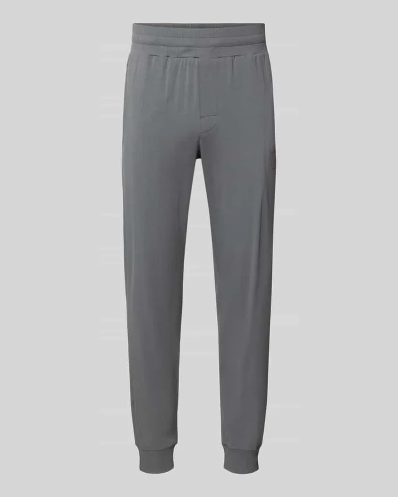 HUGO BOSS Regular Fit Sweathose aus Baumwoll-Mix Modell 'Laze Pants CW Mittelgrau