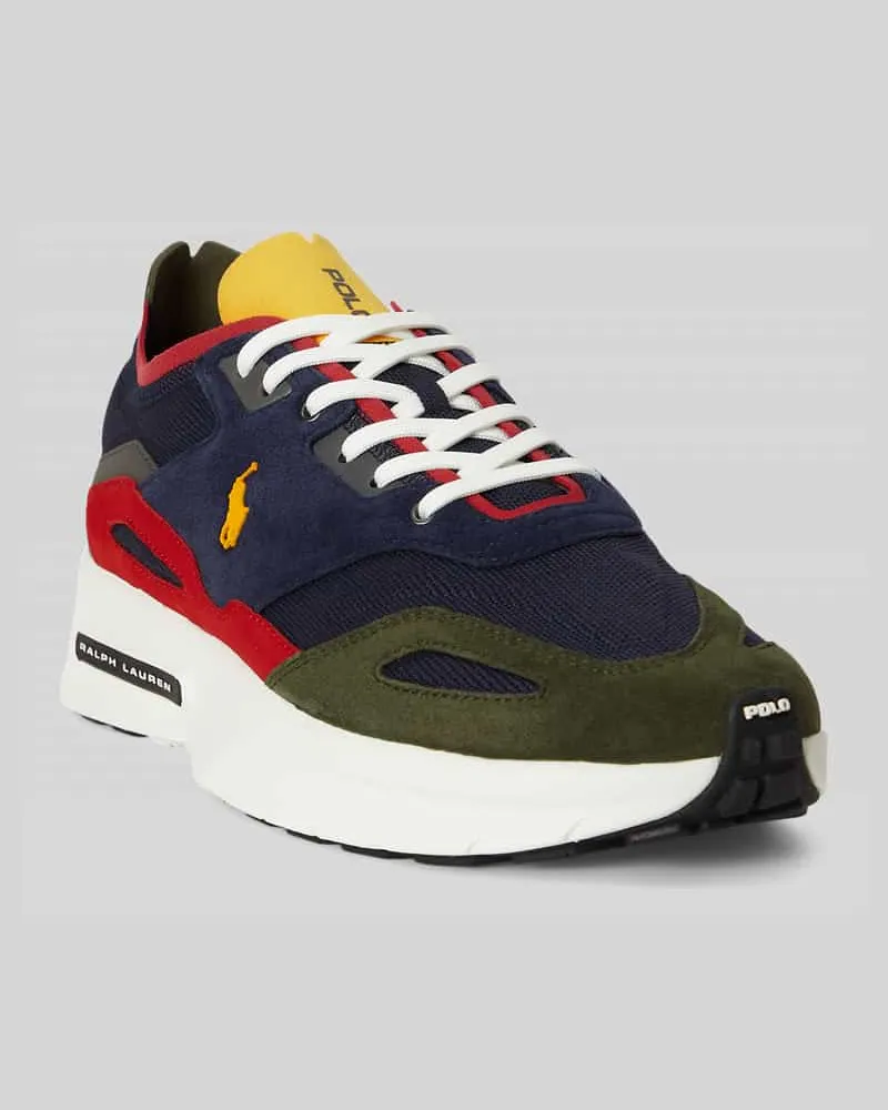 Ralph Lauren Sneaker Low mit Plateauprofil aus Rindsnappa Dunkelblau