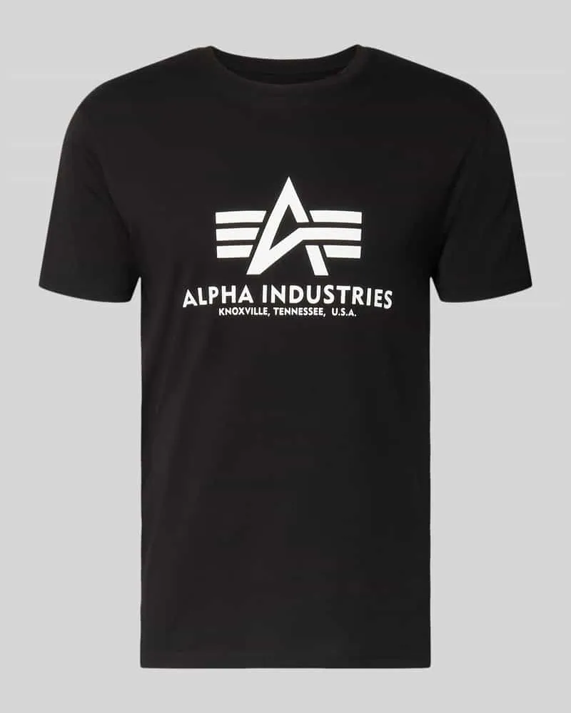 Alpha Industries T-Shirt mit Logo und Rundhalsausschnitt Petrol