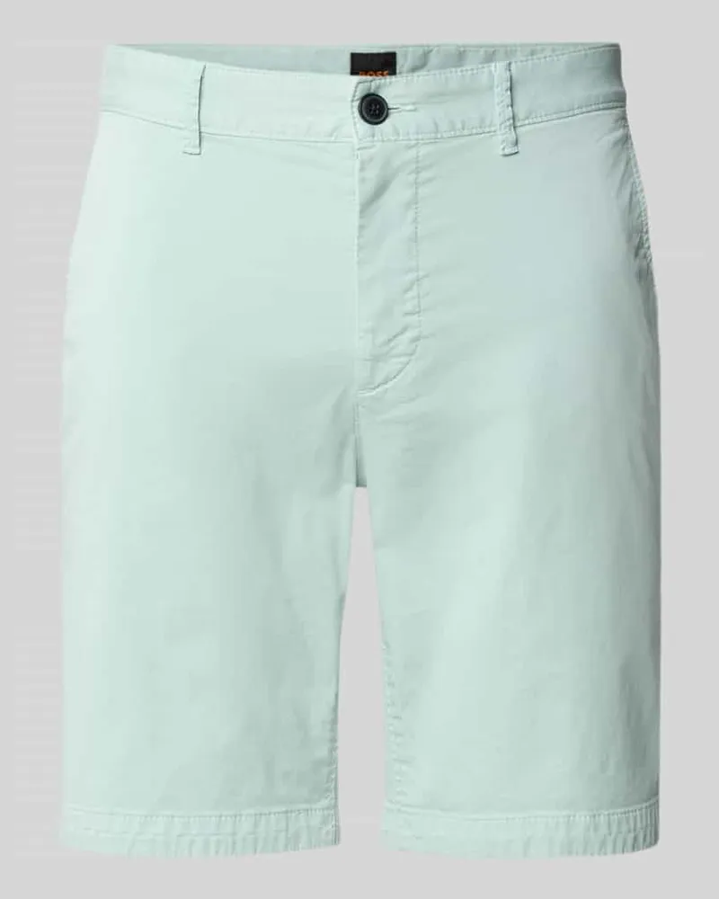 HUGO BOSS Slim Fit Chinoshorts aus Baumwoll-mix Mint