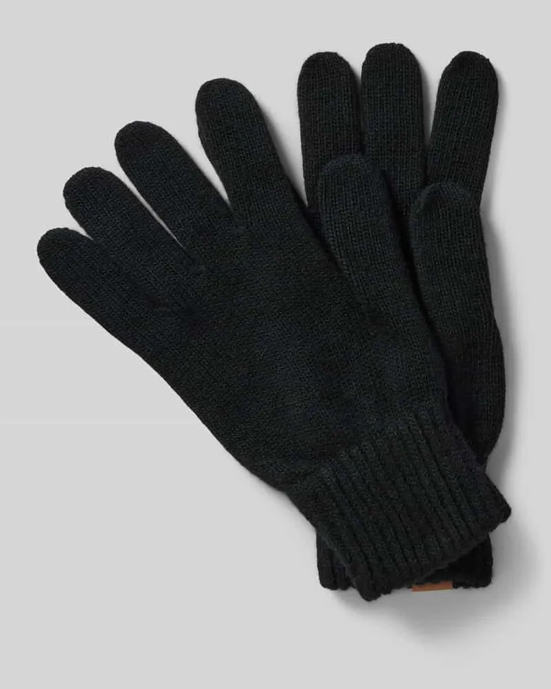 Bugatti Handschuhe aus Baumwoll-Viskose-Mix Modell 'solid Black