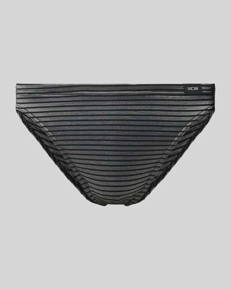 HOM Slim Fit Slips mit Logo-Patch Black
