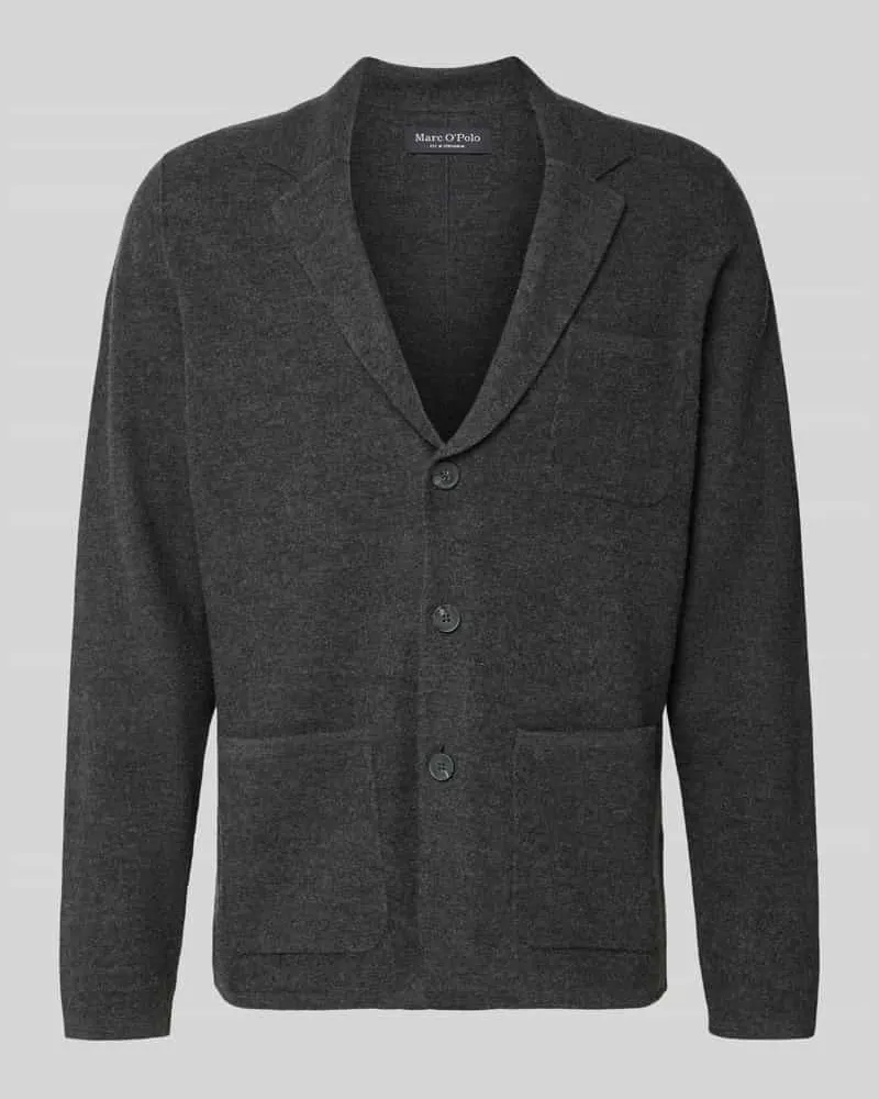 Marc O'Polo Regular Fit Wollsakko mit Reverskragen Dunkelgrau