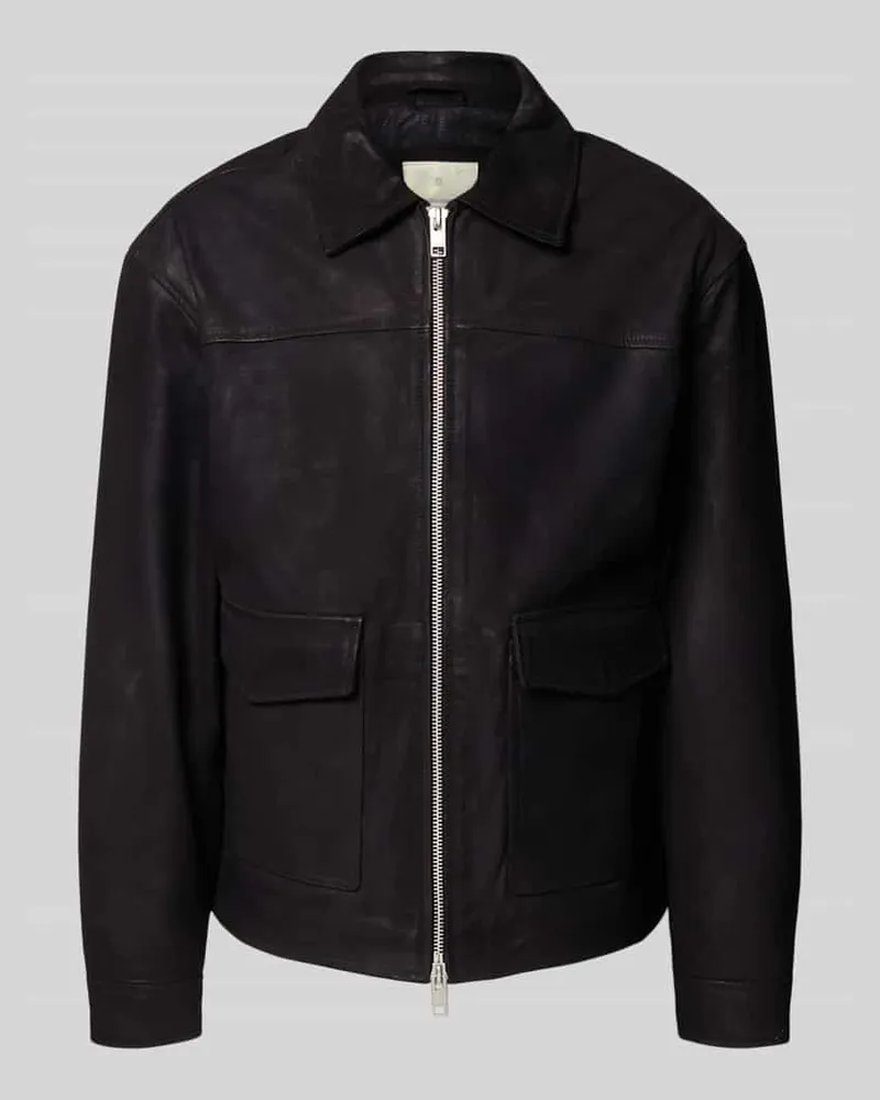 Jack & Jones Lederjacke mit Zweiwege-Reißverschluss Modell 'LEWIS 