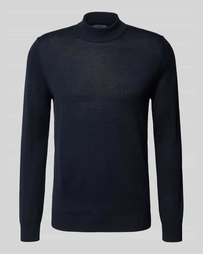 Christian Berg Strickpullover aus Woll-Mix mit Stehkragen 