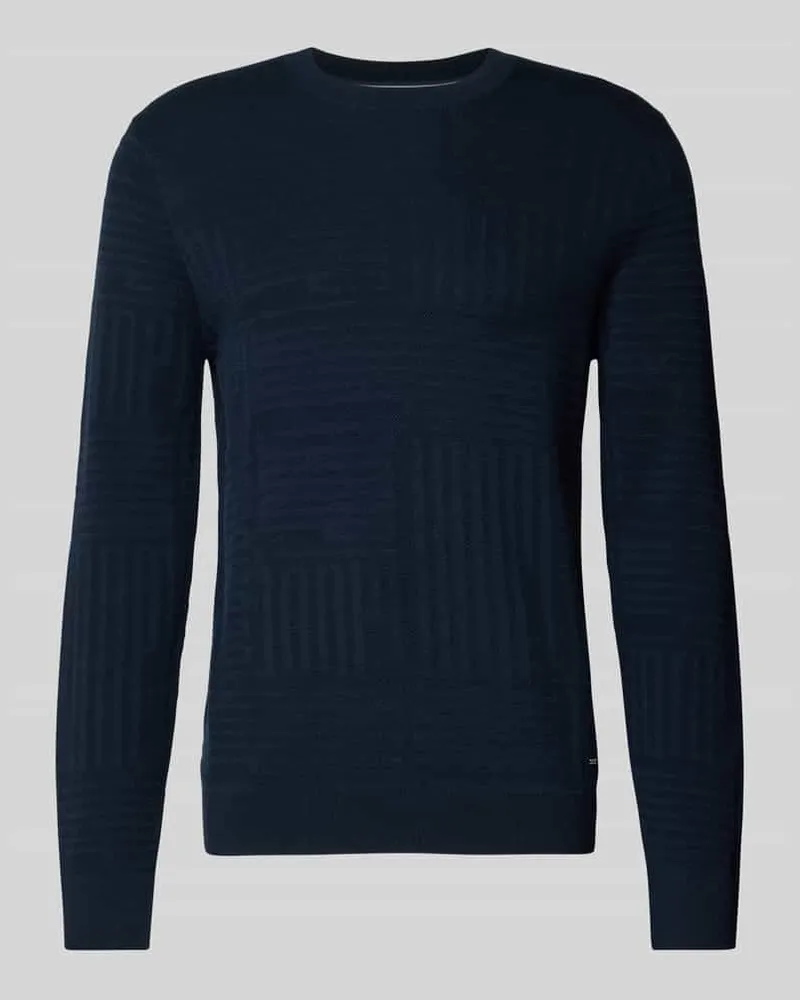 JOOP! Strickpullover mit gerippten Abschlüssen Modell 'Raikon Marine