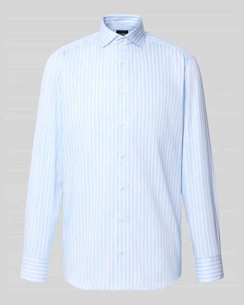 Olymp Modern Fit Businesshemd aus reiner Baumwolle Bleu