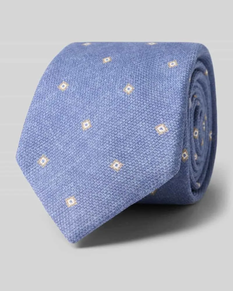 Gierre Milano Seidenkrawatte aus reiner Seide mit Logo-Patch (7,5 cm Bleu