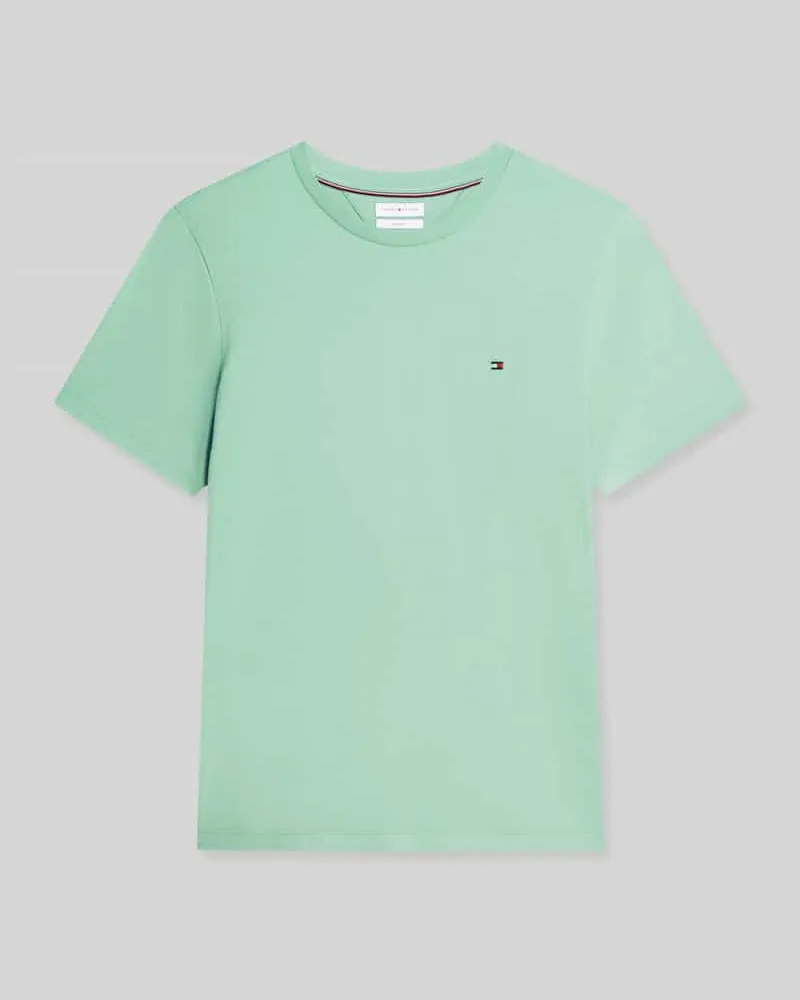 Tommy Hilfiger Regular Fit T-Shirt aus reiner Baumwolle Hellgruen