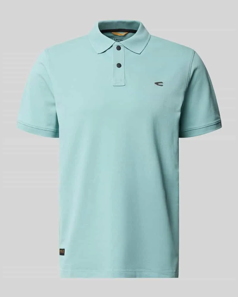 Camel Active Regular Fit Poloshirt in unifarbenem Design Hellblau