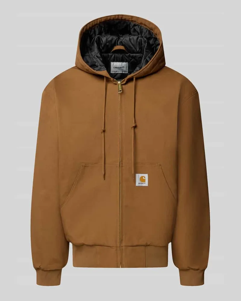 Carhartt WIP Jacke mit Label-Patch und Känguru-Tasche Mittelbraun