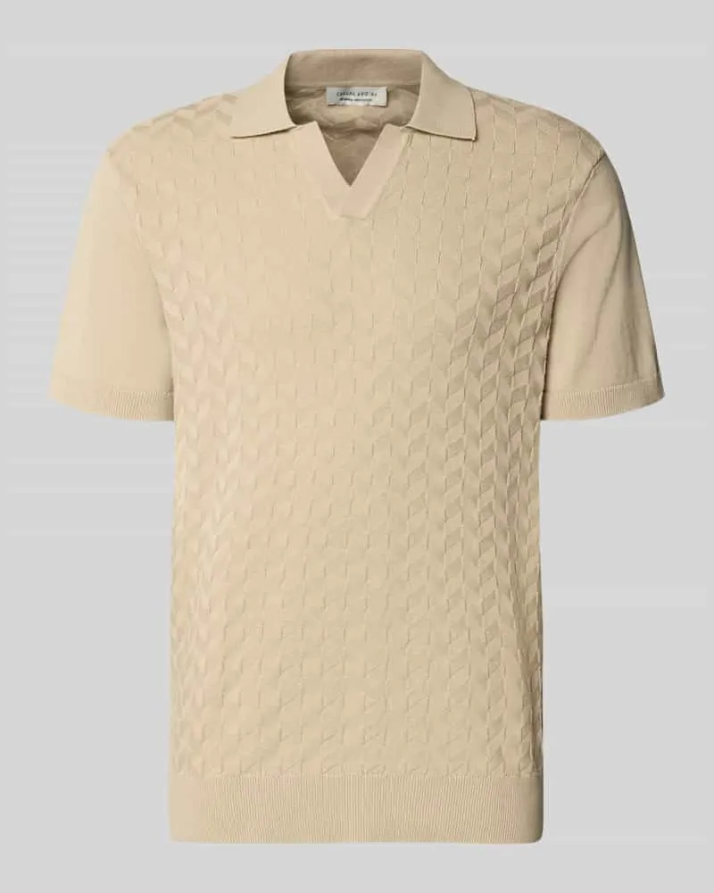 Casual Friday Regular Fit Poloshirt mit Strukturmuster Modell 'DYRVIK Taupe
