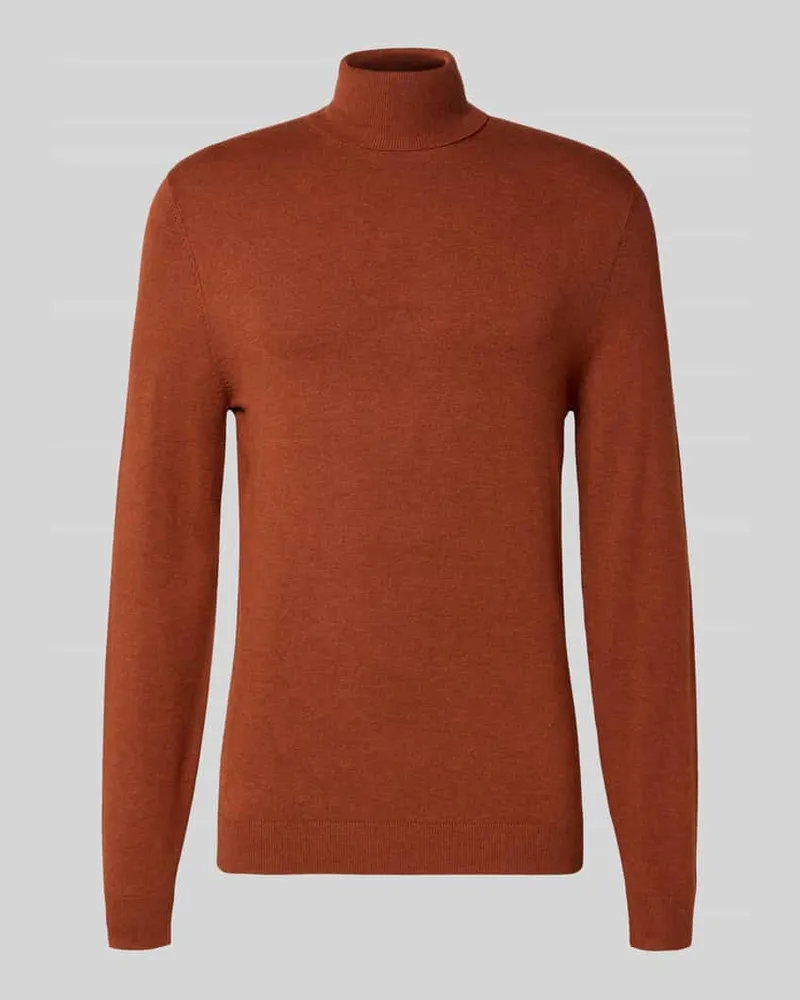 McNeal Rollkragenpullover aus Viskose-Mix Dunkelrot
