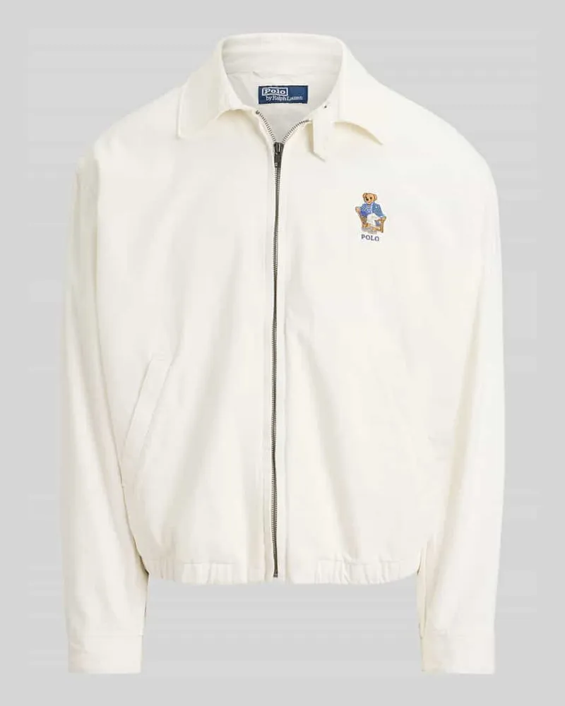 Ralph Lauren Relaxed Fit Blouson mit Polo Bear Stitching Modell 'TEDDY BP Weiss