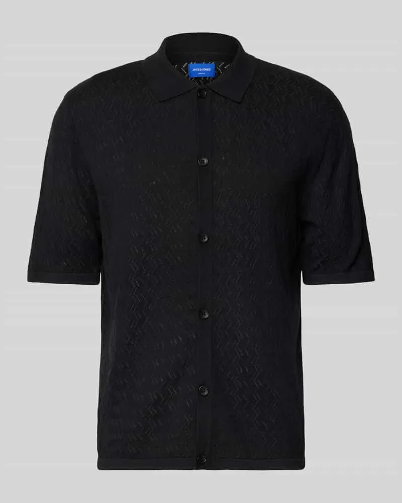 Jack & Jones Regular Fit Freizeithemd mit Polokragen Modell 'TYLER Black