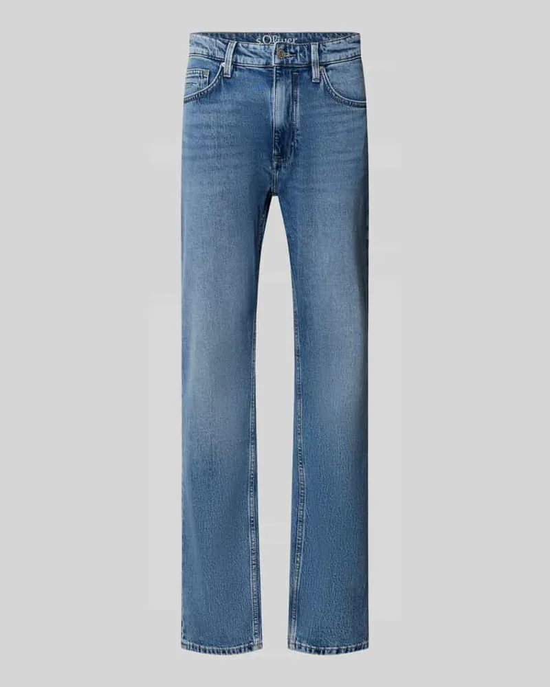 S.Oliver Regular Fit Straight Jeans aus Baumwoll-Mix Modell 'BENITO Bleu