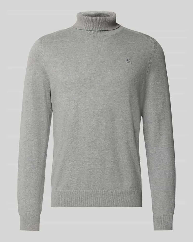 Lerros Rollkragenpullover mit Label-Stitching Ocean