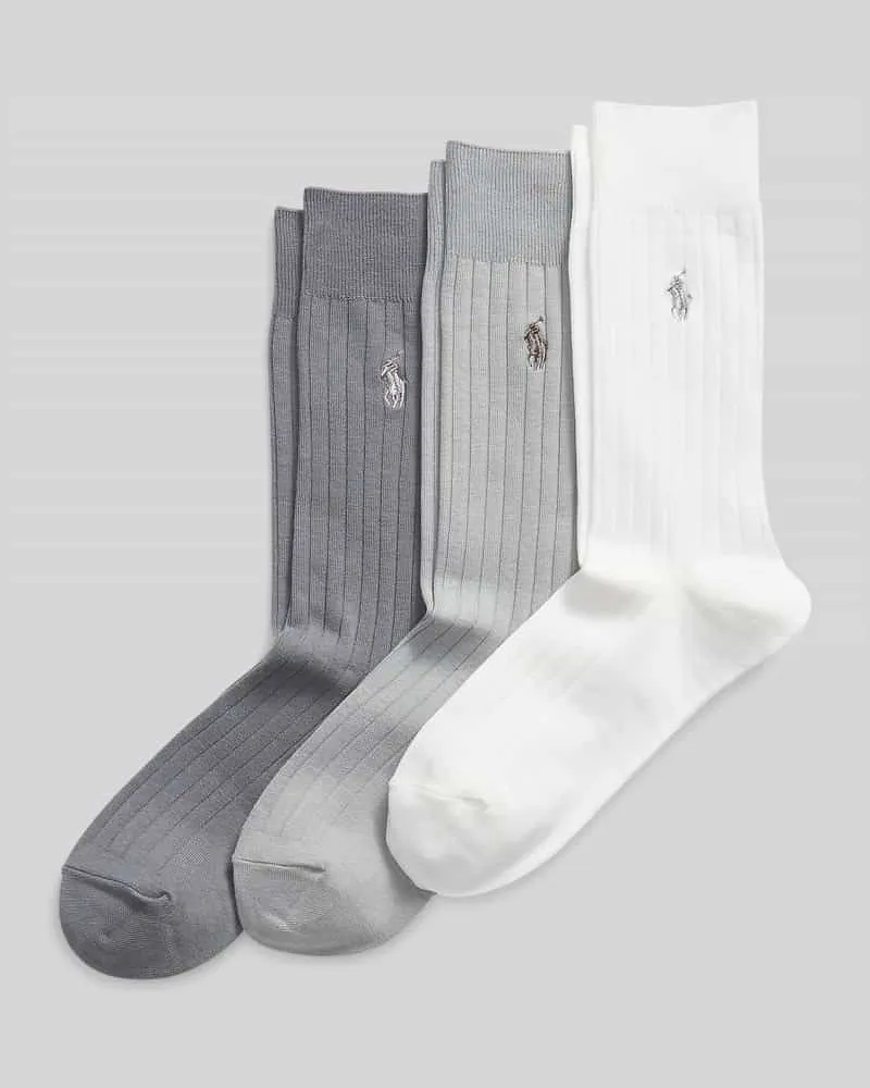 Ralph Lauren Socken aus Baumwoll-Mix im 3er-Pack Hellgrau