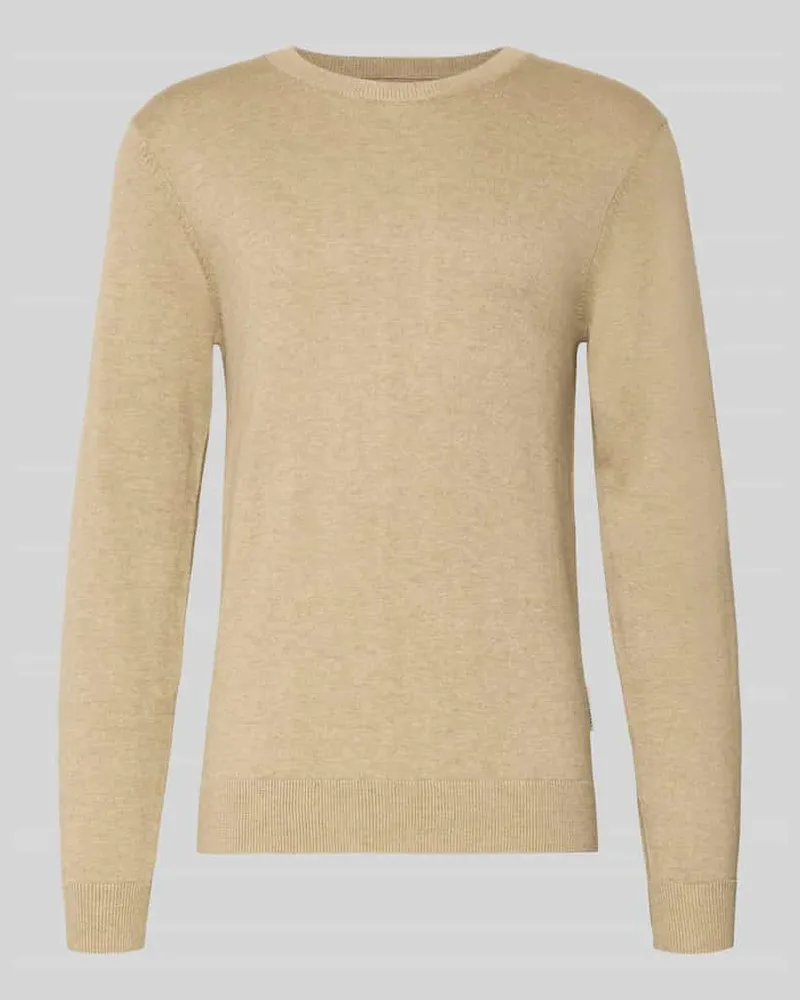 Casual Friday Strickpullover mit gerippten Abschlüssen Modell 'BELLS Taupe