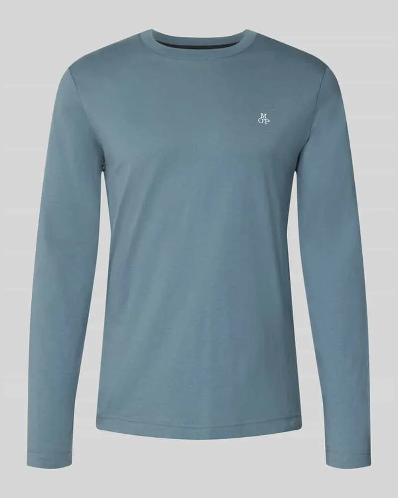 Marc O'Polo Shaped Fit Langarmshirt aus reiner Baumwolle Hellblau