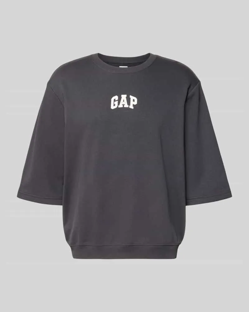 GAP T-Shirt mit Rundhalsausschnitt und Logo-Print Anthrazit